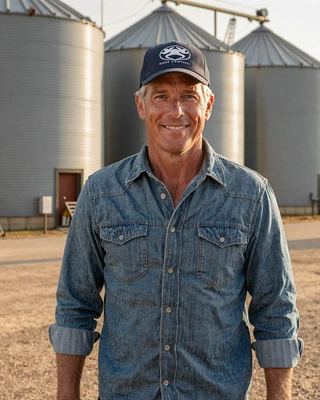 Portrait of Wade, a 56-year-old farmer from Ames, IA