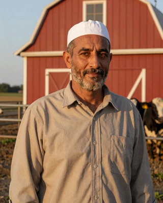 Portrait of Yusuf, a 54-year-old farmer from Cedar Rapids, IA