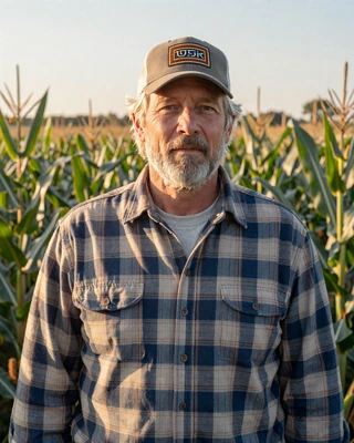 Portrait of Gary, a 59-year-old farmer from Champaign, IL