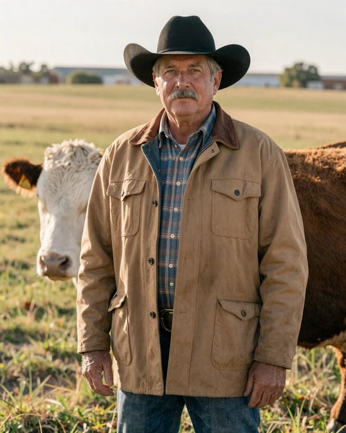 Portrait of Hank, a 62-year-old farmer from Amarillo, TX