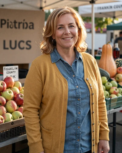 Portrait of Patricia, a 54-year-old farmer from Farmington, ME