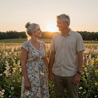 Golden-hour photo of Chelsea & Daniel