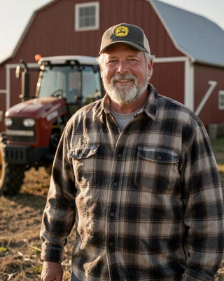 Portrait of Ray, a 62-year-old farmer from Athens, OH