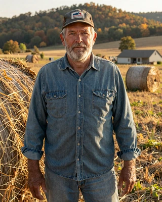Portrait of Roy, a 62-year-old farmer from Buckhannon, WV