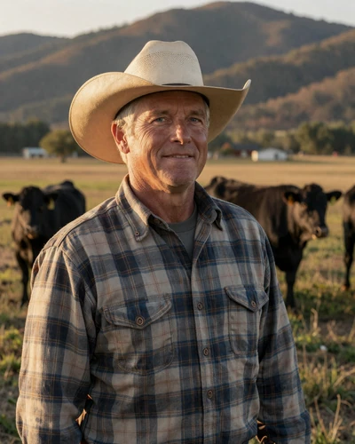 Portrait of Bill, a 58-year-old farmer from Harrison, AR
