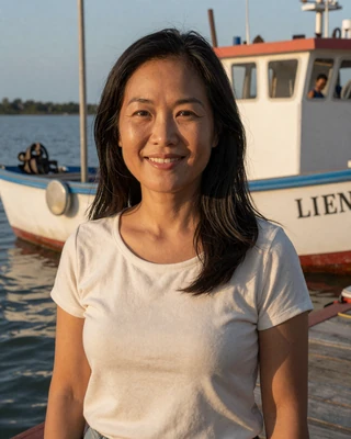 Portrait of Lien, a 49-year-old farmer from Biloxi, MS