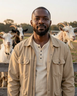 Portrait of Ibrahim, a 38-year-old farmer from Statesville, NC