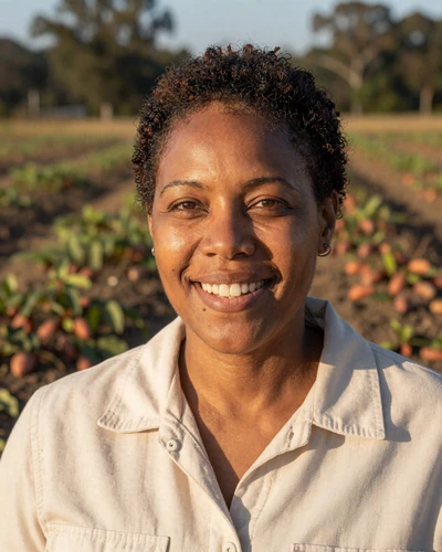 Portrait of Trina, a 49-year-old farmer from Clinton, NC