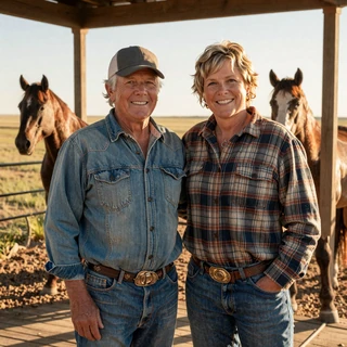 Golden-hour photo of Tom & Ellen