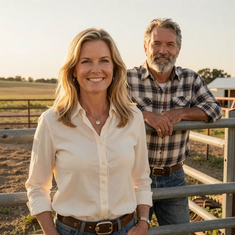 Golden-hour photo of Rebecca & Dale