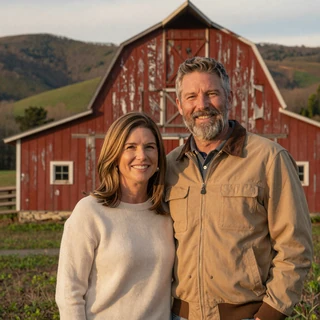 Golden-hour photo of Rhonda & Dale