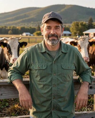 Portrait of Russell, a 58-year-old farmer from Skowhegan, ME
