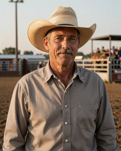 Portrait of Gary, a 63-year-old farmer from Dodge City, KS