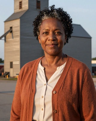 Portrait of Rhonda, a 58-year-old farmer from Sioux Falls, SD