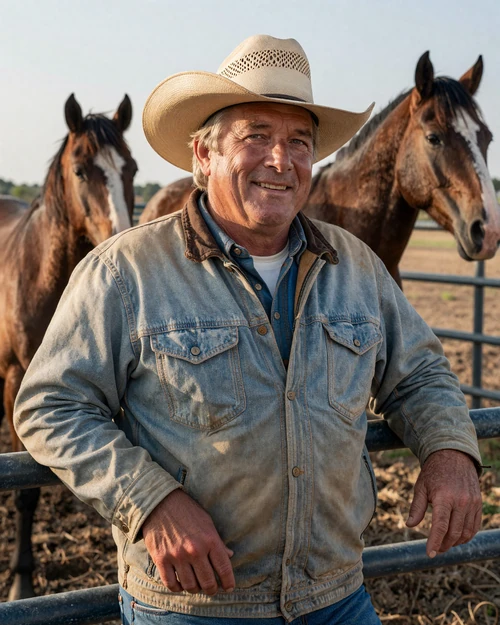 Portrait of Randy, a 59-year-old farmer from Fort Worth area, TX