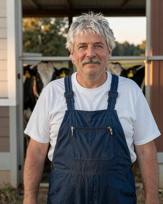 Portrait of Pete, a 62-year-old farmer from Monroe, WI