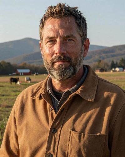Portrait of Hank, a 58-year-old farmer from Sparta, NC