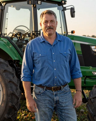 Portrait of Randy, a 56-year-old farmer from Marysville, OH