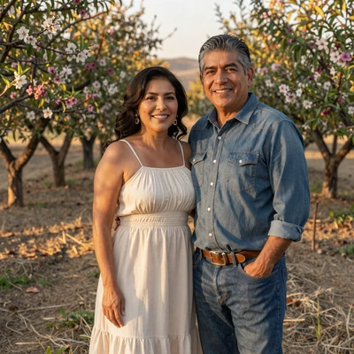 Golden-hour photo of Elena & Diego