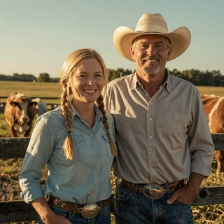 Golden-hour photo of Brenda & Tom