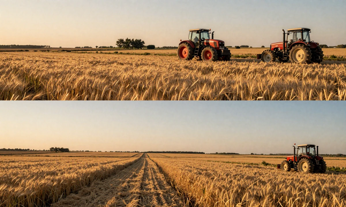 Golden-hour farm landscape across four seasons - seasonal dating challenges for farmers