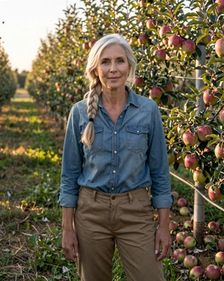 Portrait of Margaret, a 55-year-old farmer from Yakima, WA