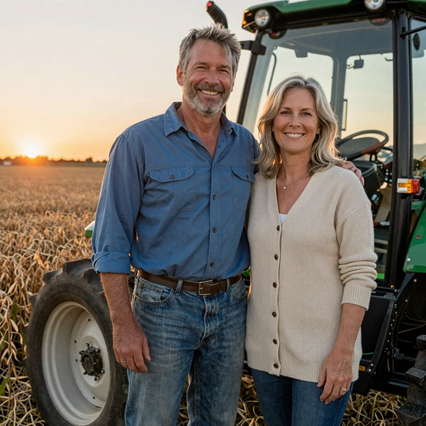 Golden-hour photo of Glenn & Marcy
