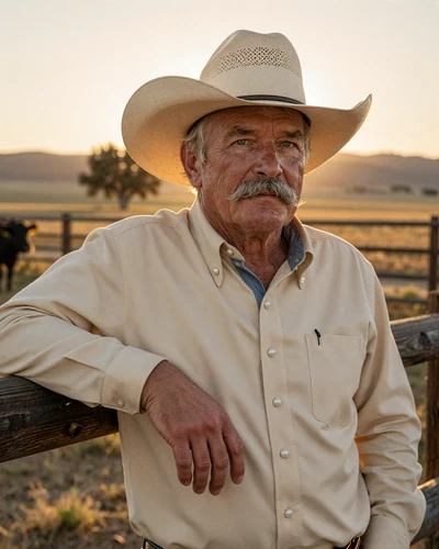 Portrait of Bill, a 62-year-old farmer from Red Bluff, CA