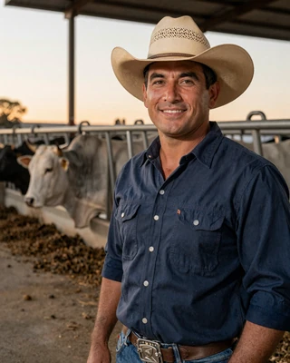 Portrait of Travis, a 51-year-old farmer from Amarillo, TX