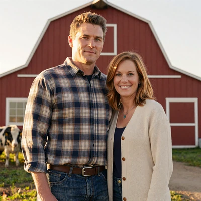 Golden-hour photo of David & Emily