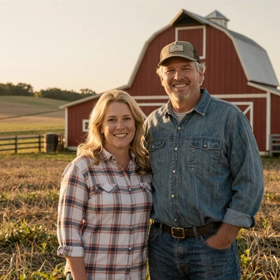 Golden-hour photo of Janet & Paul
