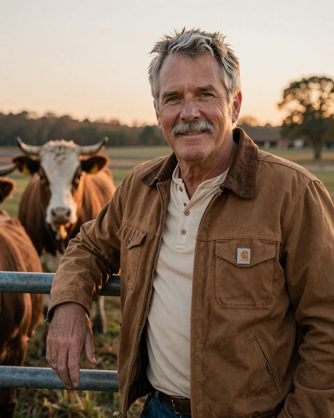 Portrait of Denny, a 61-year-old farmer from Murfreesboro, TN