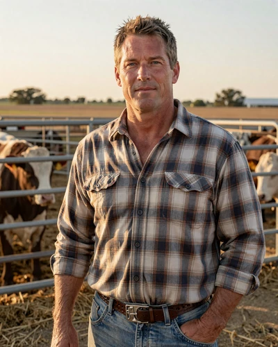 Portrait of Russell, a 58-year-old farmer from Garden City, KS